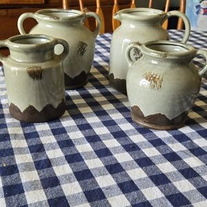 Set of Ceramic Jugs with Handles